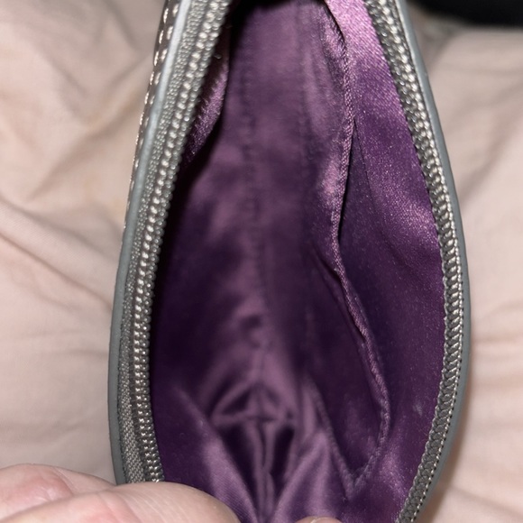 Metallic Monogram Gray/Pewter Coach Wristlet - Picture 5 of 7